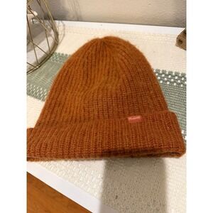 Madewell Alpaca Blend Beanie Women OS Rust Orange Excellent Ribbed Knit Hat